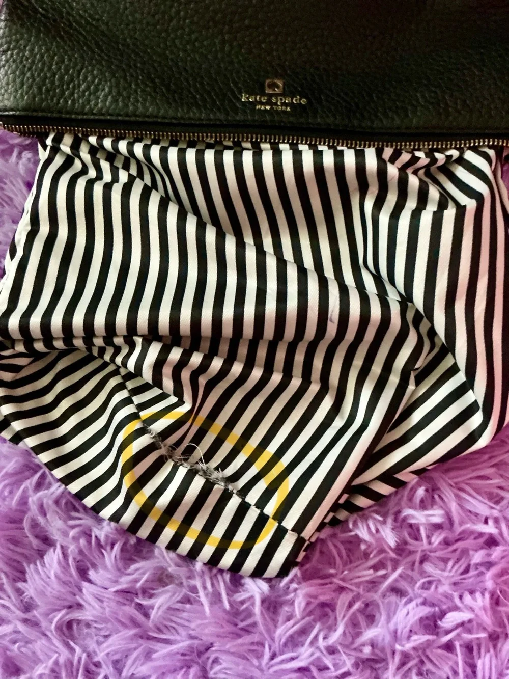 kate spade Black Pebbled Leather Satchel with Removable Strap